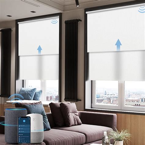 Graywind motorized shades - Graywind Motorized Shades 100% Blackout Compatible with Alexa Google WiFi Hardwired Smart Roller Shade Remote Control Automated Window Blinds with Valance, Customized Size (B-Linen Beige) 4.6 out of 5 stars 507